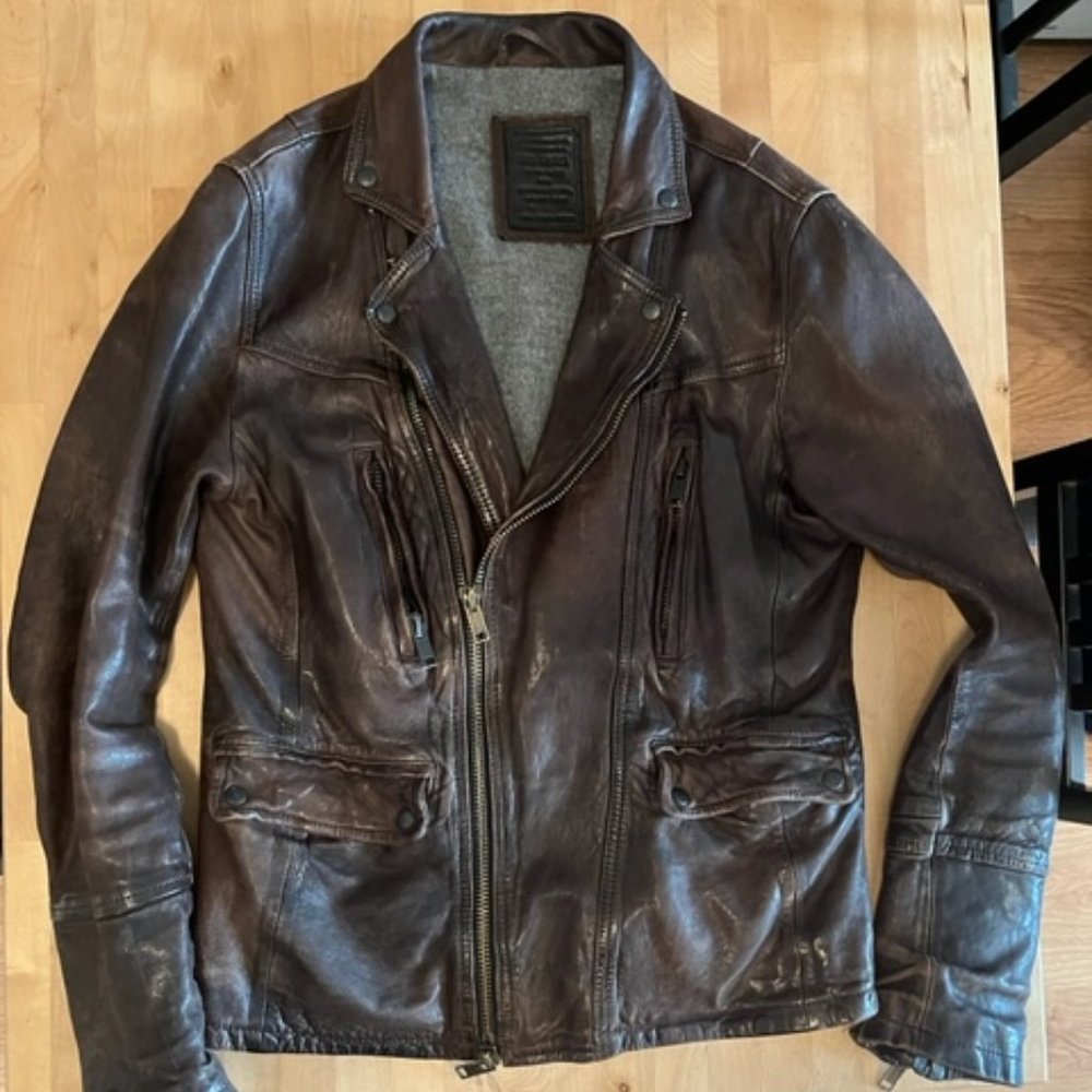 All Saints Brown Leather Jacket